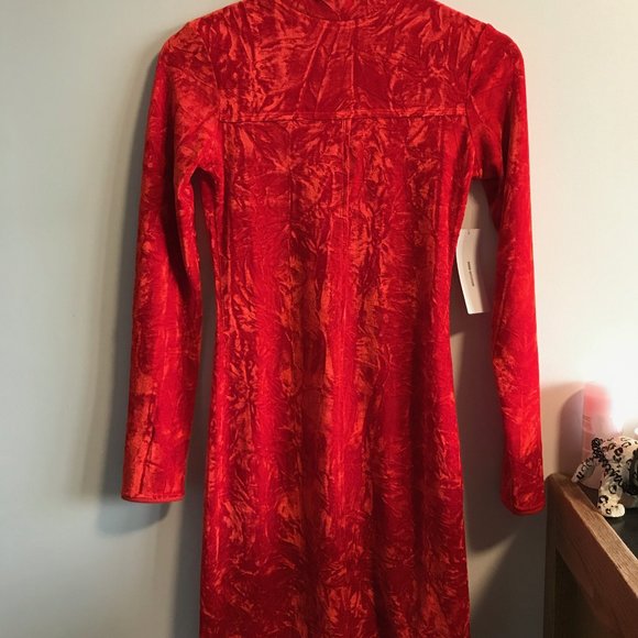 SOLD - Urban Outfitters Red Crushed Velvet Dress - Picture 8 of 9